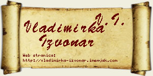 Vladimirka Izvonar vizit kartica